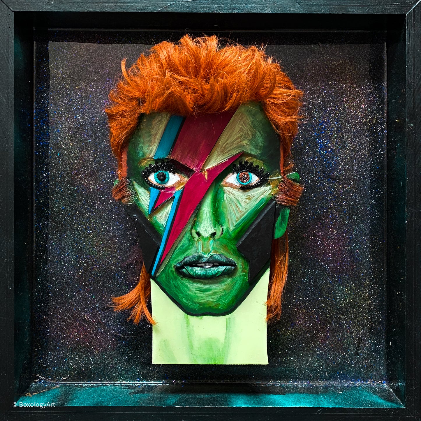 Pop Icons Series: David Bowie BoxBust Art not-a-coaster (4x4)