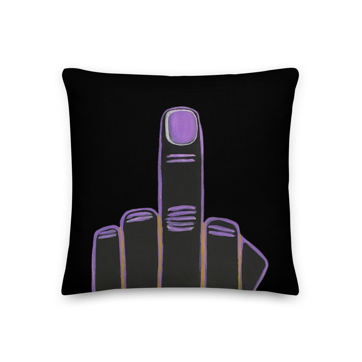 Male Middle Finger Art Pillow
