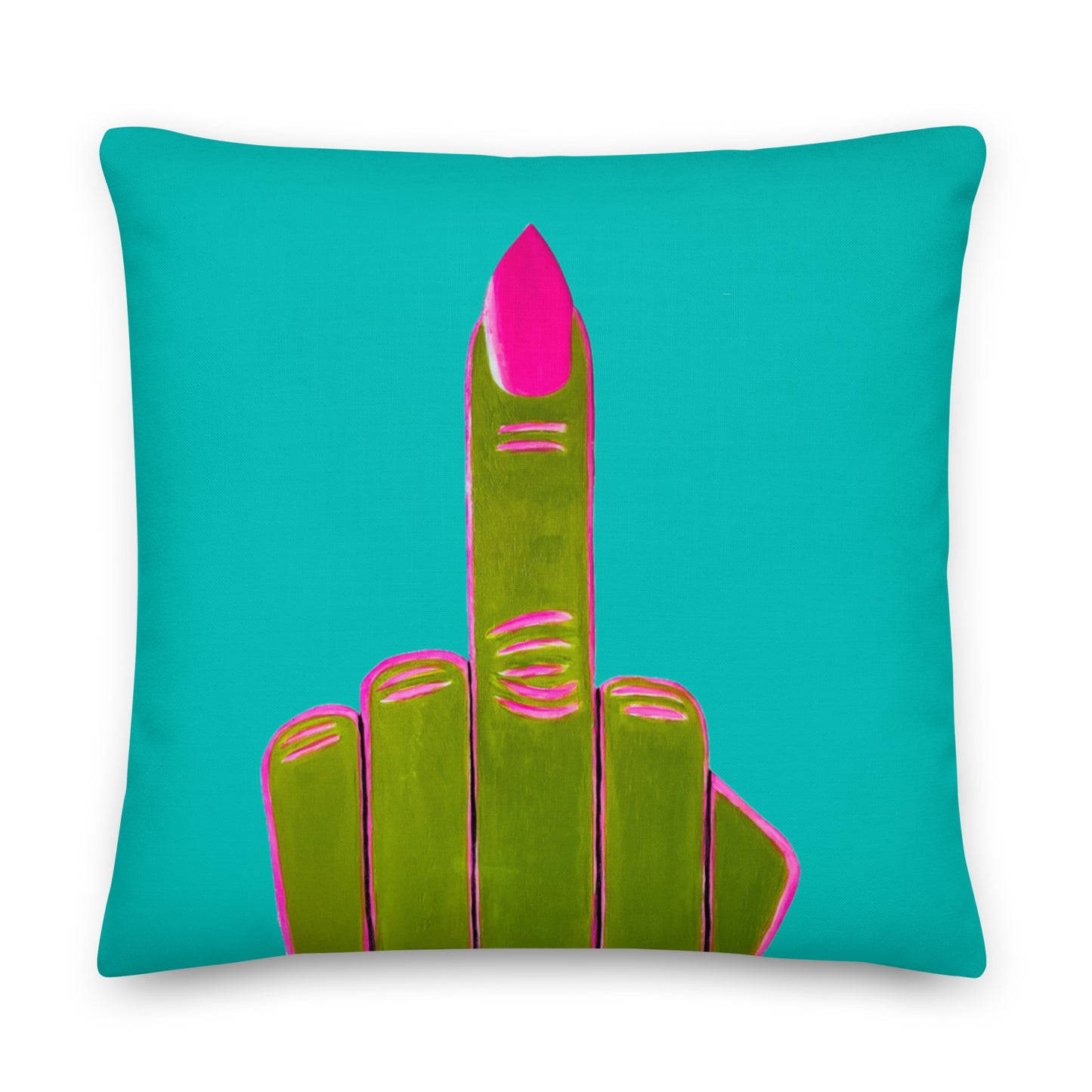 Female Middle Finger Art Pillow