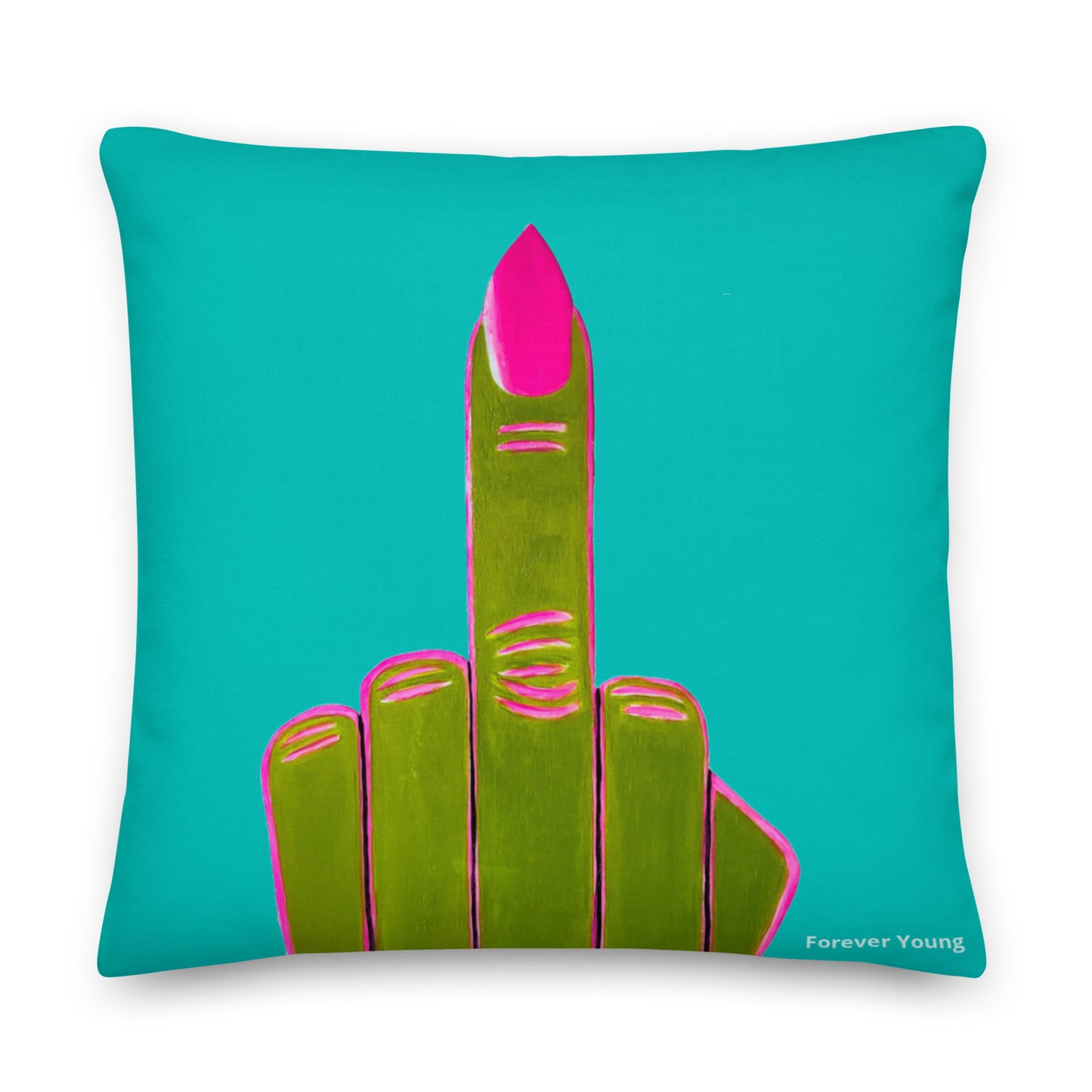 Female Middle Finger Art Pillow