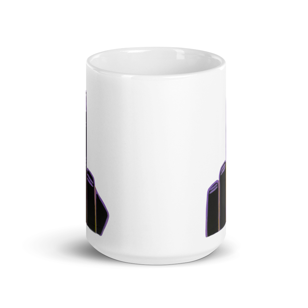 Male Middle Finger White glossy mug